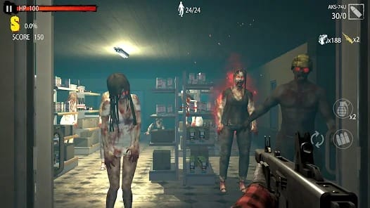 Zombie Hunter D-Day Shooting MOD APK 1.50.0 (God Mode One Hit) Android