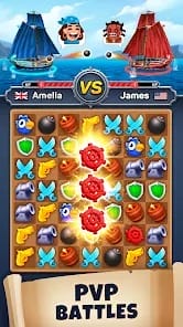 Pirates &amp Puzzles Match 3 RPG MOD APK 1.5.17 (High Attack Defense Free Items) Android