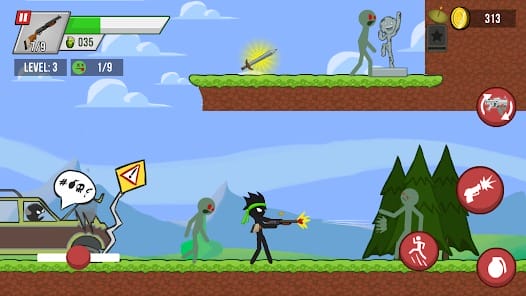 Stickman vs Zombies MOD APK 1.5.39 (Unlimited Coins Grenade) Android