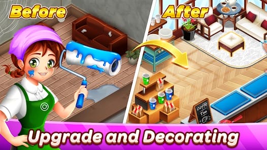 Cafe Panic Cooking games MOD APK 1.49.0a (Free Outfits Unlimited Currency) Android