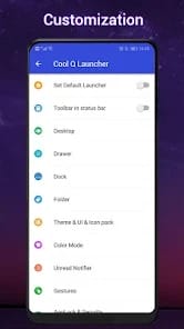 Cool Q Launcher for Android MOD APK 8.7.1 (Prime Unlocked) Android
