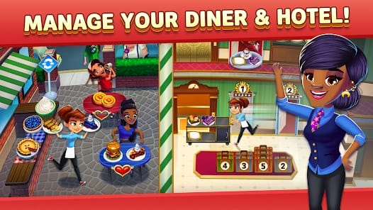 Diner DASH Adventures MOD APK v1.55.0 (Menu Coins Win Full Stars) Android