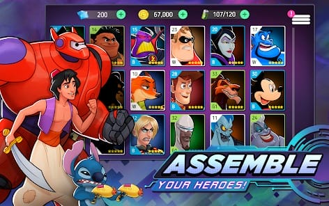Disney Heroes Battle Mode MOD APK 4.5.01 (Unlimited Skill) Android