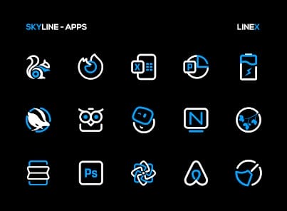 SkyLine Icon Pack LineX Blue APK 4.3 (Patched) Android