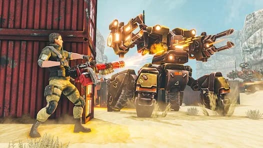 Desert Gunner Machine Gun Game MOD APK 2.0.29 (Free Rewards) Android