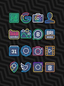 Garis Dark Lines Icon Pack APK 5.2 (Patched) Android