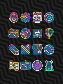 Garis Dark Lines Icon Pack APK 5.2 (Patched) Android