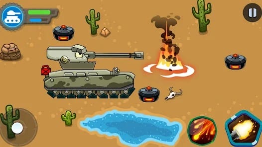 Tank battle Tanks War 2D MOD APK 6.7.4 (Dumb Enemy) Android
