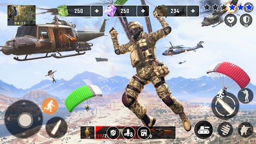 Gun Battleground Fire Games MOD APK 2.0.0 (God Mode Dumb Enemy) Android