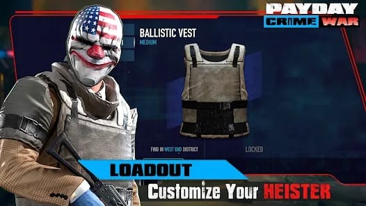 PAYDAY Crime War MOD APK 2023.2.2 (Free Rewards) Android