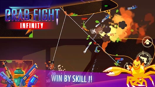 Crab Fight Infinity MOD APK v1.28 (Unlimited Money Ammo VIP High Fire Rate) Android