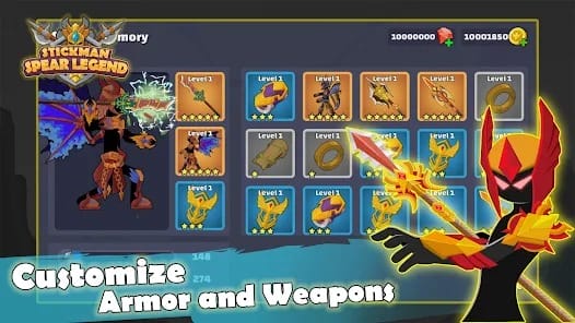 Stickman Spear Legend MOD APK 1.12 (Unlimited Money) Android