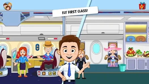 My Town Airport games for kids MOD APK 7.00.14 (Unlocked All) Android