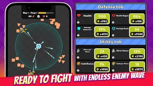 Idle Cannon Tower TD Geometry MOD APK 1.0.162 (Unlimited Everythings) Android