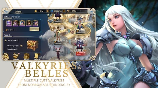 Legends of Valkyries MOD APK 1.8.4.0 (Damage Defense Multiplier God Mode) Android