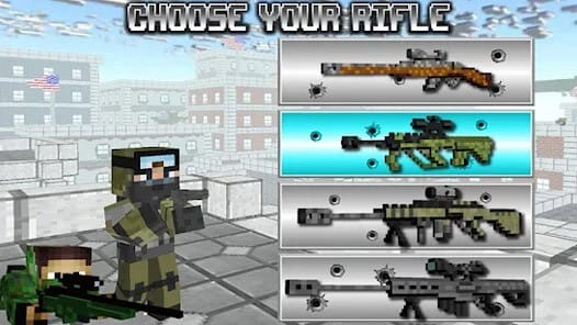 American Block Sniper Survival MOD APK 1.134 (God Mode Dumb Enemy) Android