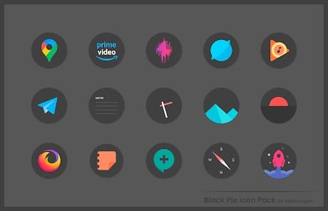 Black Pie Icon Pack APK 4.5 (Patched) Android