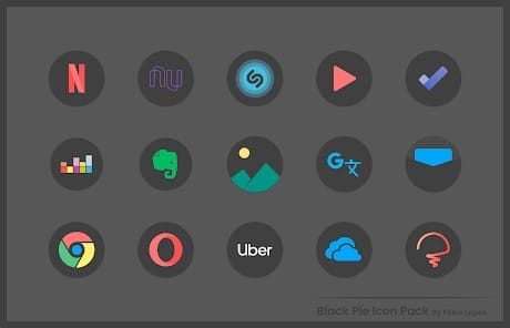 Black Pie Icon Pack APK 4.5 (Patched) Android