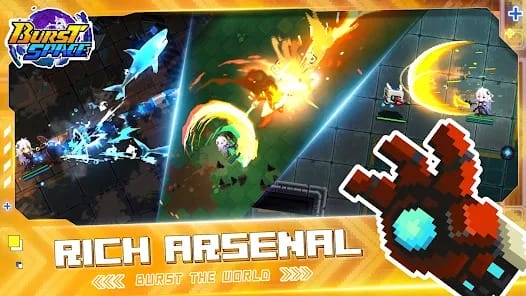 Burst Space MOD APK 1.0.19 (Damage Defense Multiplier God Mode) Android