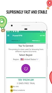 Power VPN Fast Secure VPN MOD APK 2.08(Premium Unlocked) Android