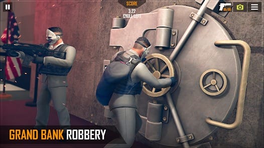 Real Gangster Bank Robber Game MOD APK 4.3 (God Mode Dumb Enemy) Android