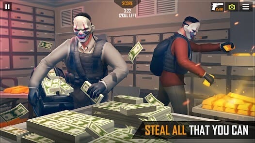 Real Gangster Bank Robber Game MOD APK 4.3 (God Mode Dumb Enemy) Android