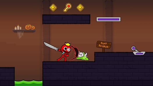 Red Stickman Stick Adventure MOD APK 2.6.8 (Unlimited Hearts Free Skins) Android