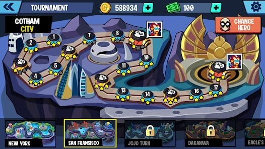 Stickman Heroes Battle of God MOD APK 0.1.7 (God Mode Unlimited Skill) Android