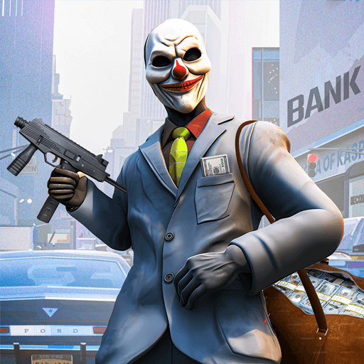 Real Gangster Bank Robber Game MOD APK 4.3 (God Mode Dumb Enemy) Android icon