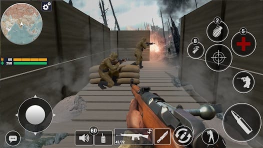 World War Fire Squad Gun Shoot MOD APK 1.30 (God Mode Dumb Enemy) Android