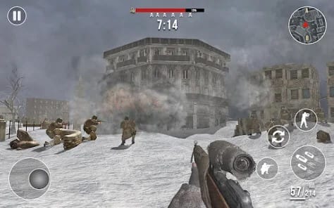 World War 2 Gun Games Offline MOD APK 1.3.3 (Dumb Enemy God Mode) Android