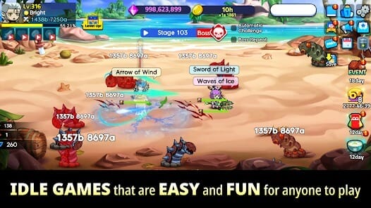 Triplet Heroes Raising Game MOD APK 1.4.3 (Menu Damage Multipler High Exp) Android